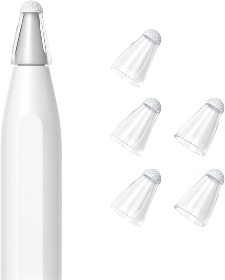 5 قطع غطاء طرف سيليكون شفاف بديل لحافظة Apple Pencil 1 2 3، واقيات أطراف قلم اللمس للشاشات - Image 1